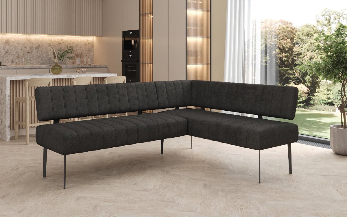 Gepolstert Iessbänk Montero aus robustem Stoff mat Metallbeen