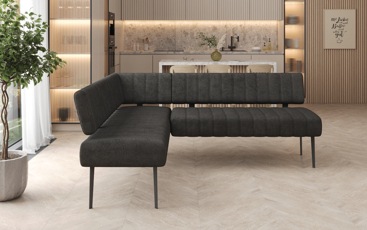 Gepolstert Iessbänk Montero aus robustem Stoff mat Metallbeen