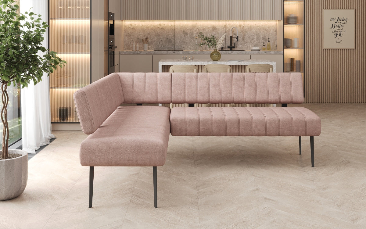 Gepolstert Iessbänk Montero aus robustem Stoff mat Metallbeen