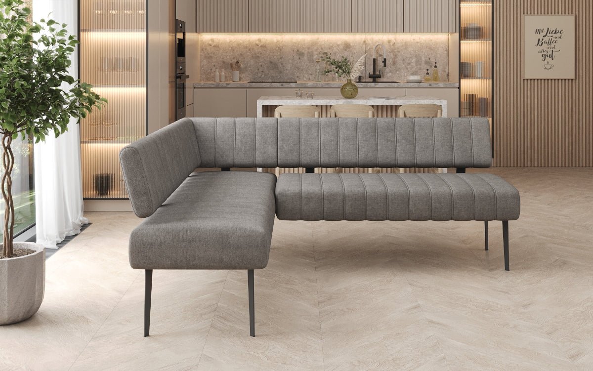 Gepolstert Iessbänk Montero aus robustem Stoff mat Metallbeen