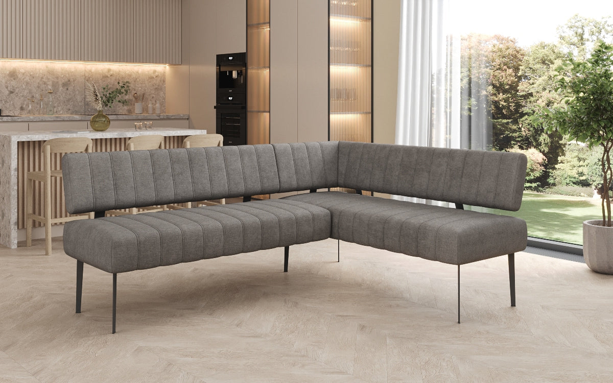 Gepolstert Iessbänk Montero aus robustem Stoff mat Metallbeen