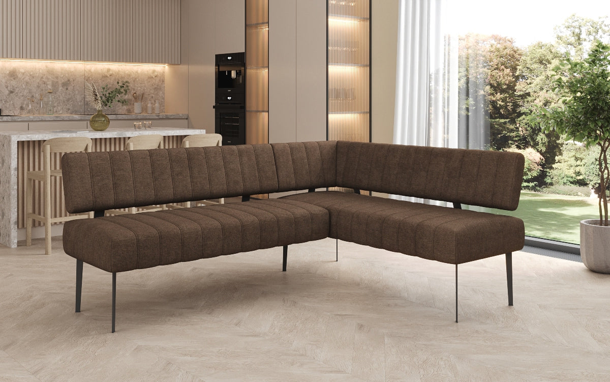 Gepolstert Iessbänk Montero aus robustem Stoff mat Metallbeen