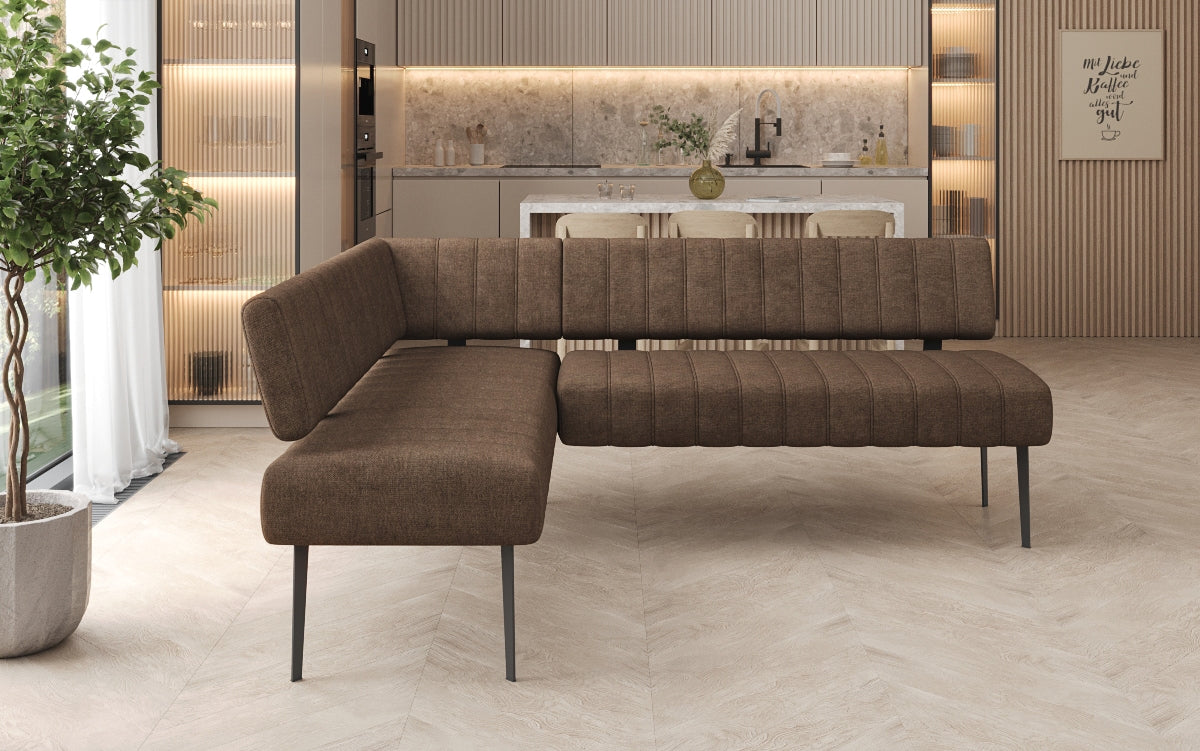 Gepolstert Iessbänk Montero aus robustem Stoff mat Metallbeen