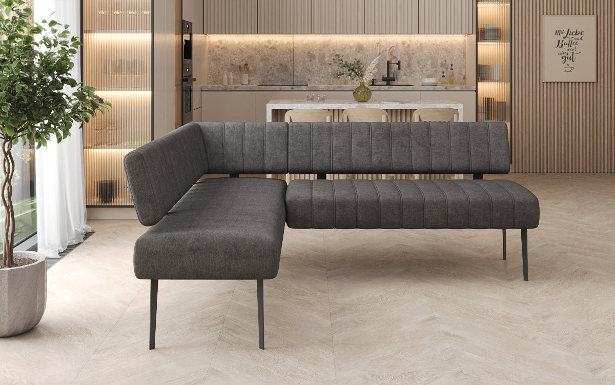 Gepolstert Iessbänk Montero aus robustem Stoff mat Metallbeen