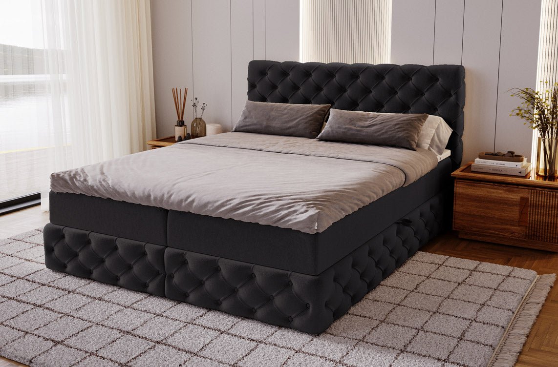 Boxspringbett Eden a Samt mat Stauraum