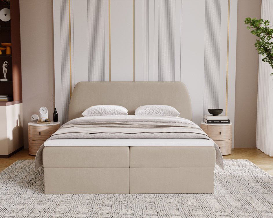 Boxspringbett Pure a Samt mat Stauraum