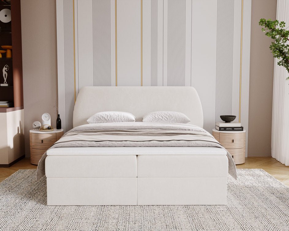 Boxspringbett Pure a Samt mat Stauraum