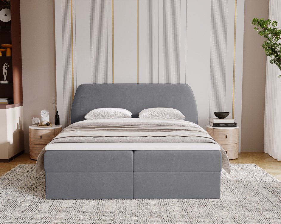 Boxspringbett Pure a Samt mat Stauraum