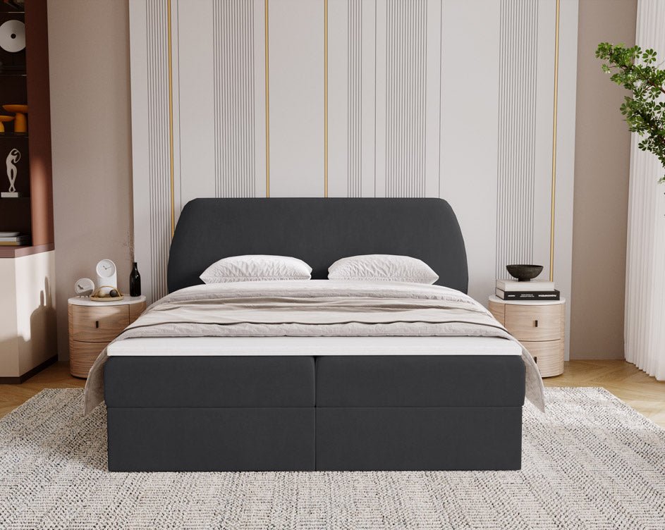 Boxspringbett Pure a Samt mat Stauraum