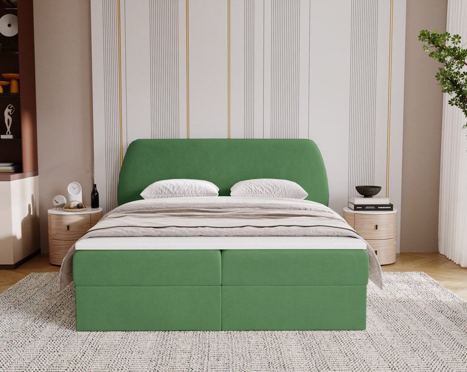 Boxspringbett Pure a Samt mat Stauraum