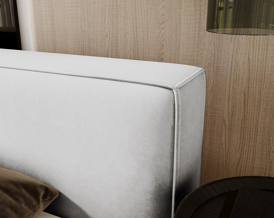 Designer Polsterbett Sleepy aus Samt mat Stauraum