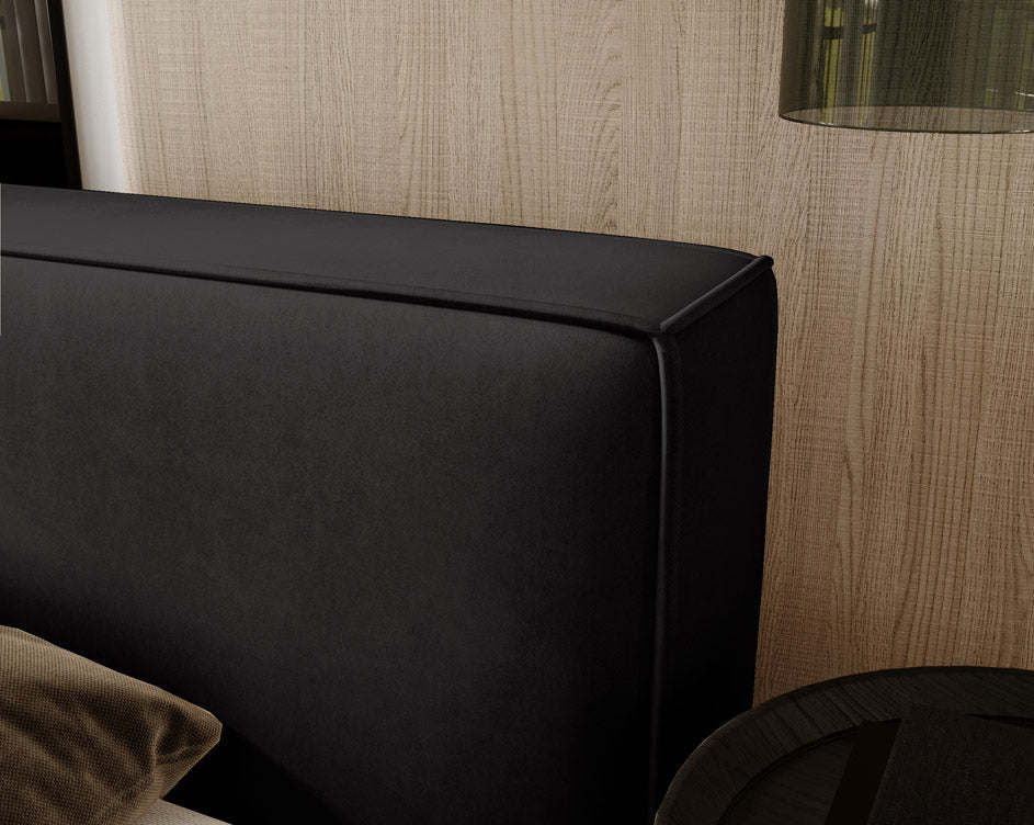 Designer Polsterbett Sleepy aus Samt mat Stauraum