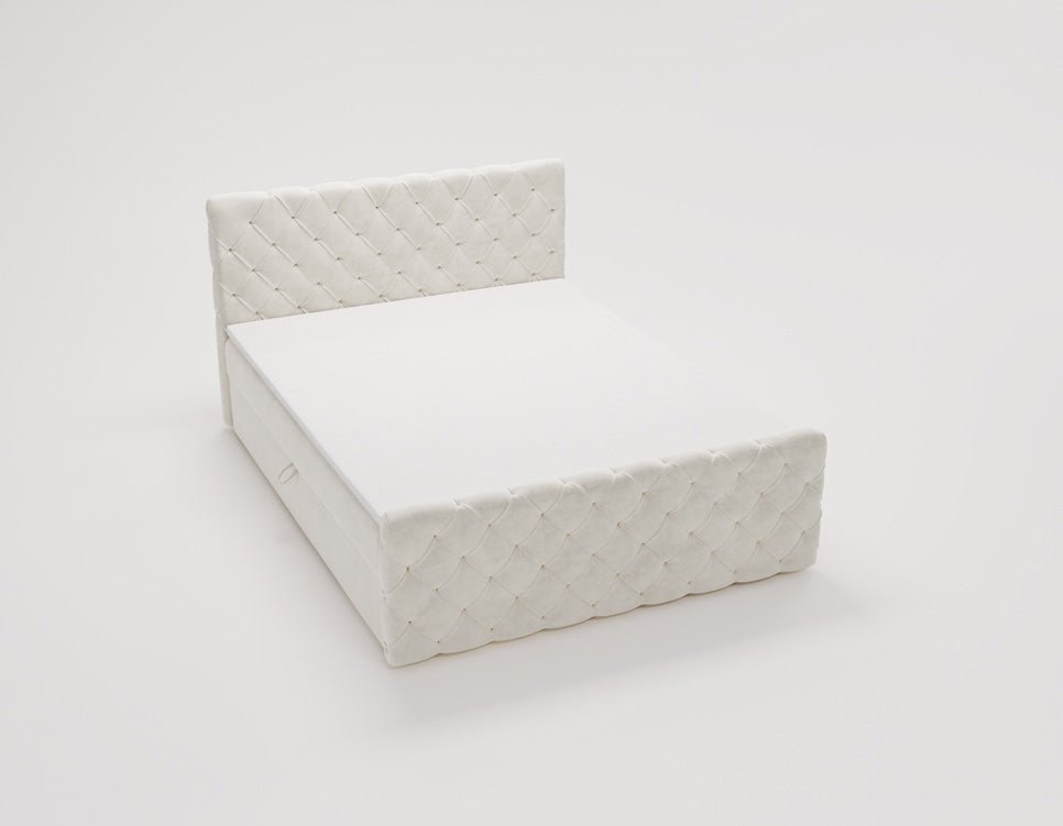 Boxspringbett Chester Samt mat Stauraum