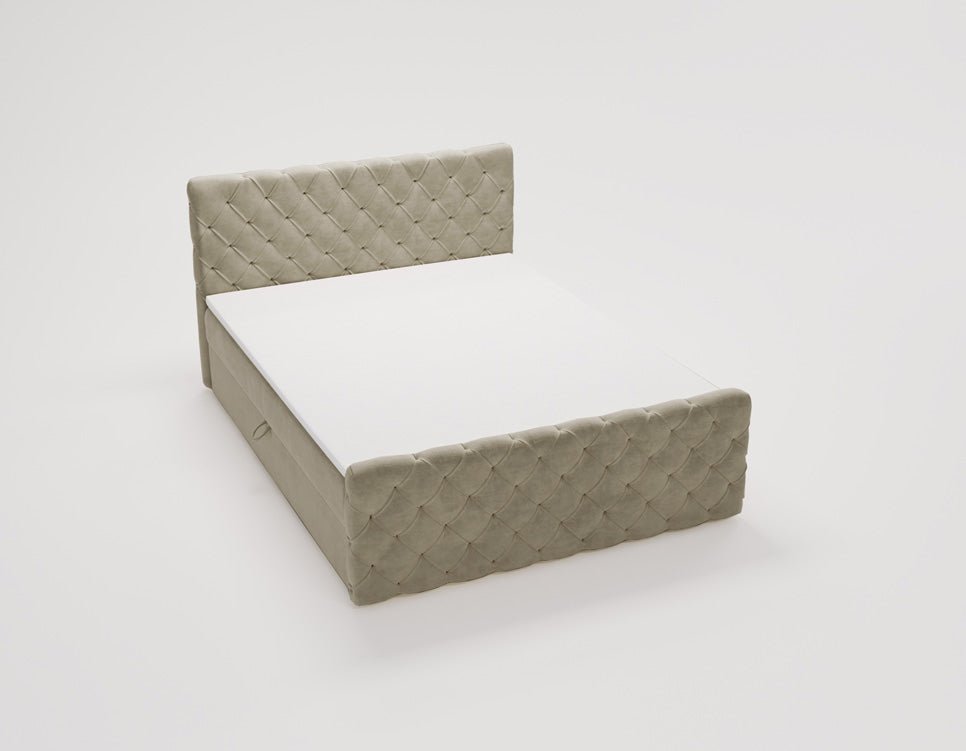 Boxspringbett Chester Samt mat Stauraum
