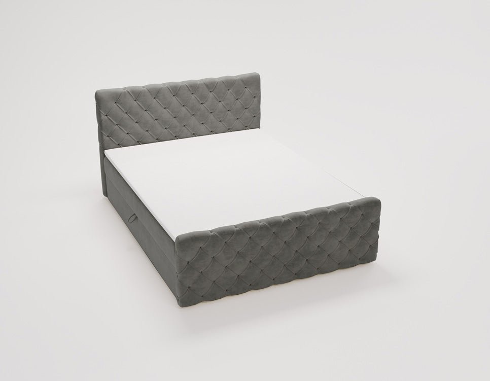 Boxspringbett Chester Samt mat Stauraum