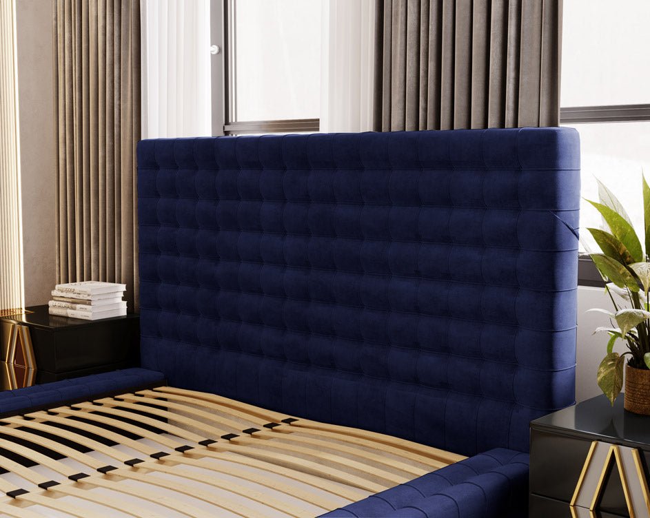 Designer Polsterbett Cloud aus Samt mat Stauraum