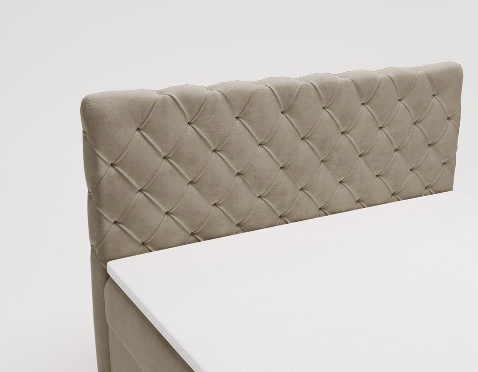 Boxspringbett Chester Samt mat Stauraum