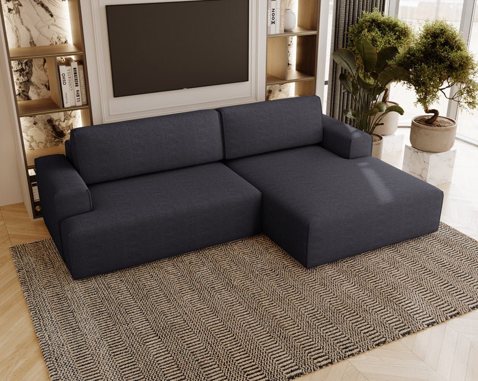 Designer Sofa Siena Bouclé mit Schlaffunktion und Stauraum