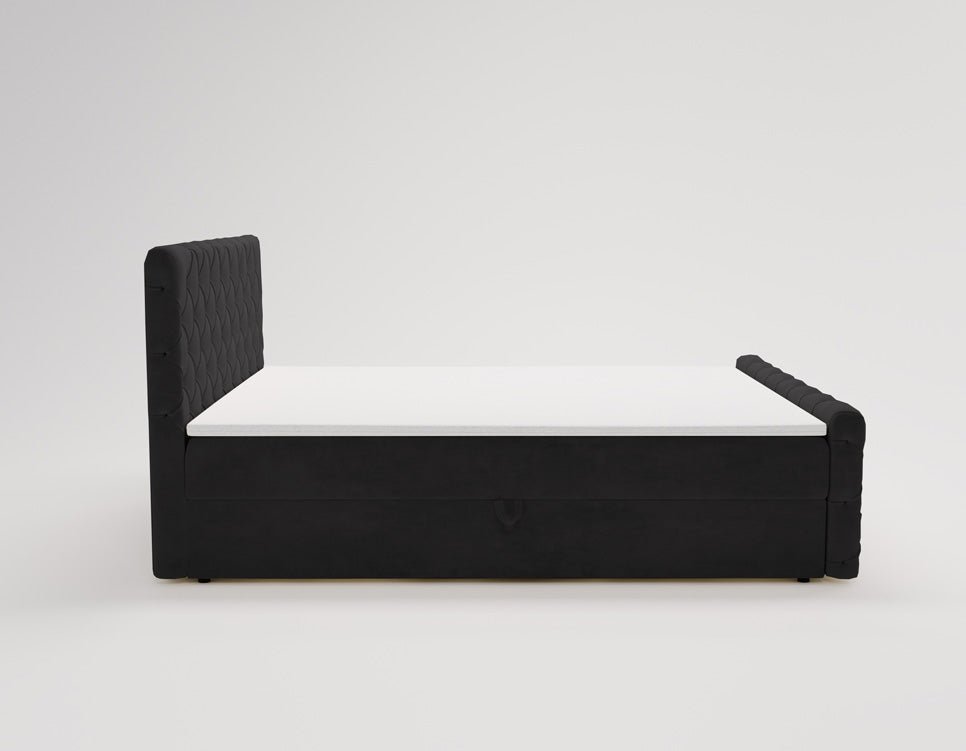 Boxspringbett Chester Samt mat Stauraum