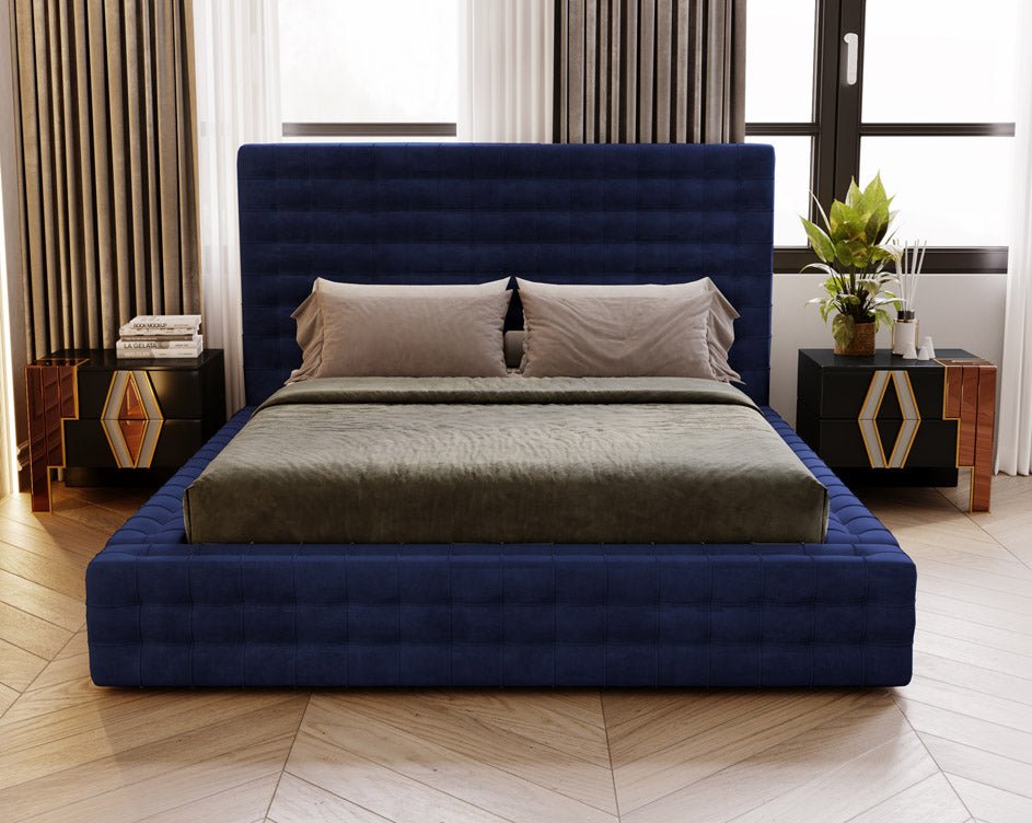 Designer Polsterbett Cloud aus Samt mat Stauraum