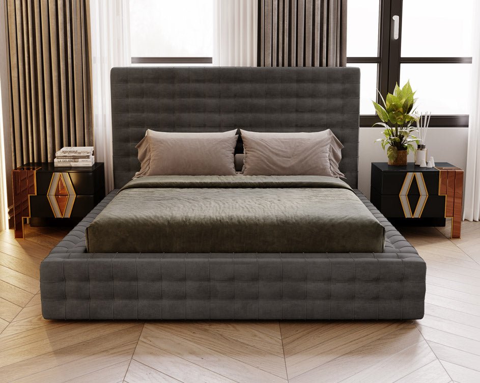 Designer Polsterbett Cloud aus Samt mat Stauraum