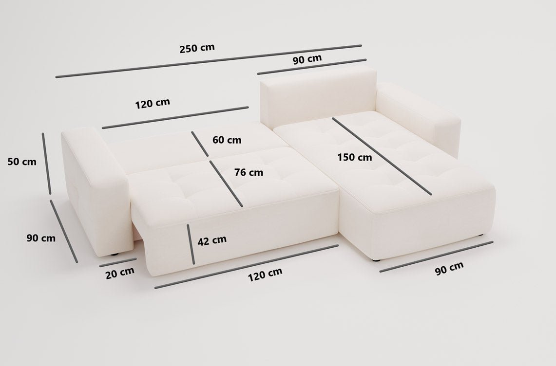 Designer Sofa Nordic Samt mat Schlofffunktioun an Stauraum