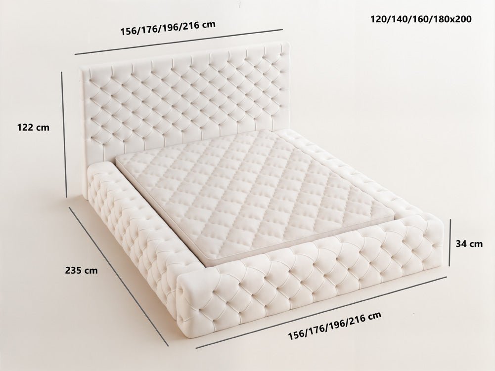 Designer Polsterbett Lana Samt mat Späicherraum