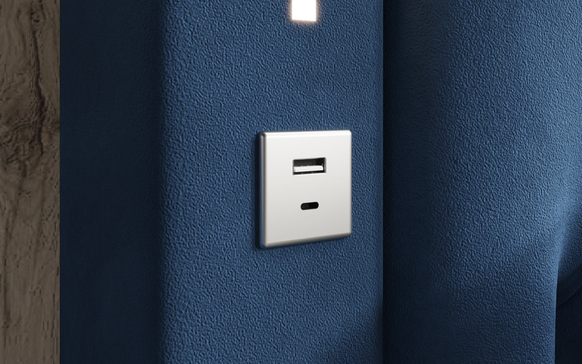 Designer Polsterbett Relina inkl. RGB, USB an Stauraum