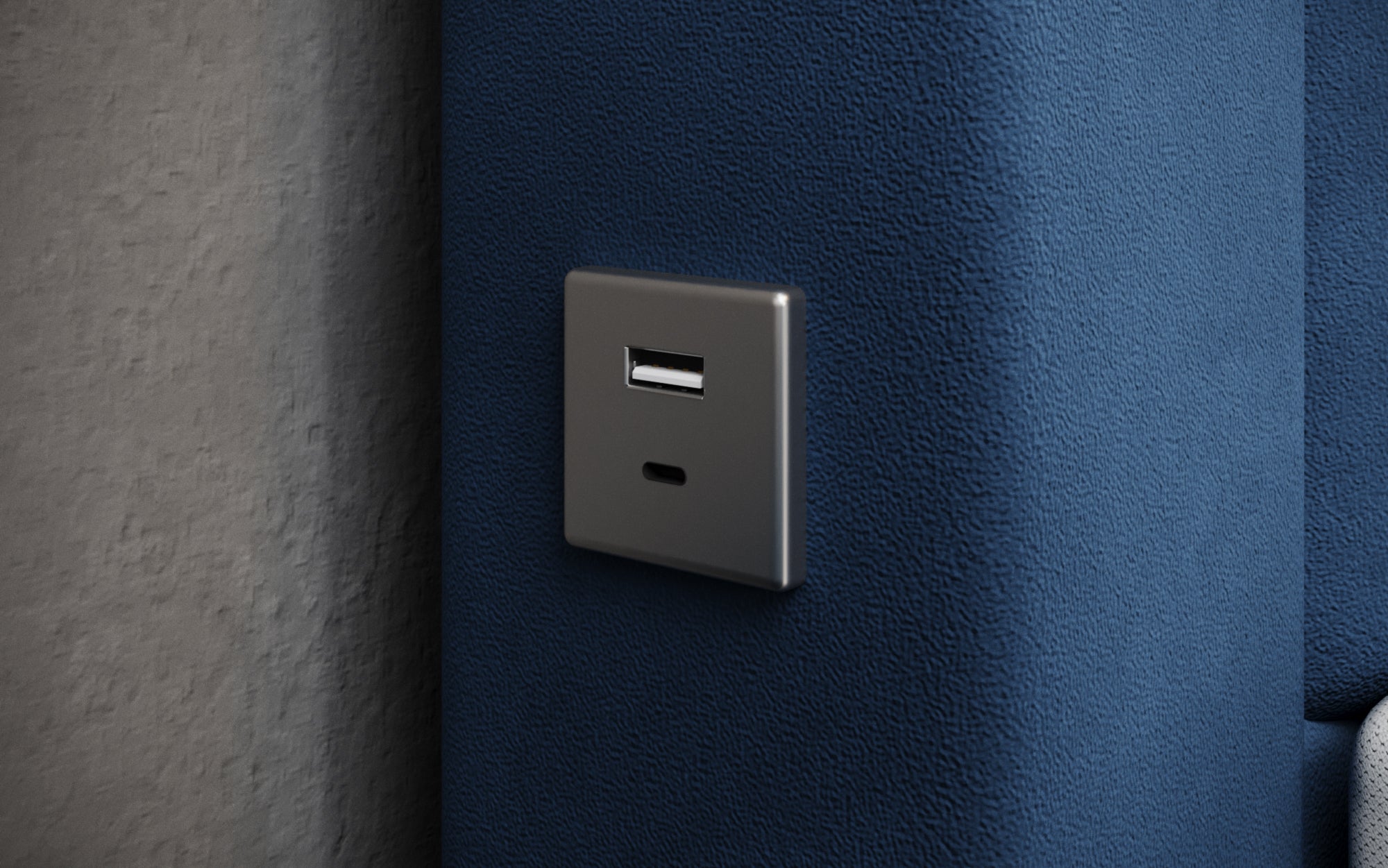 Boxspringbett Troja mit RGB, USB und Stauraum