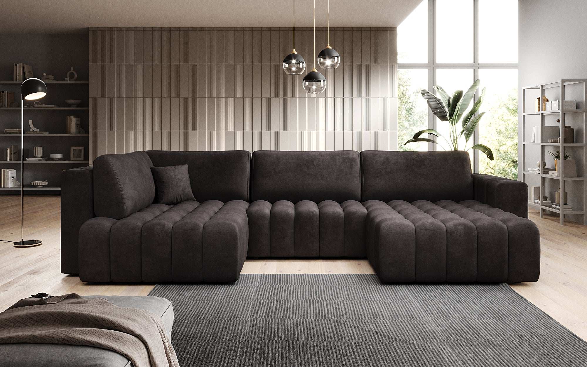 Designer Sofa Carla mat Schlofffunktioun