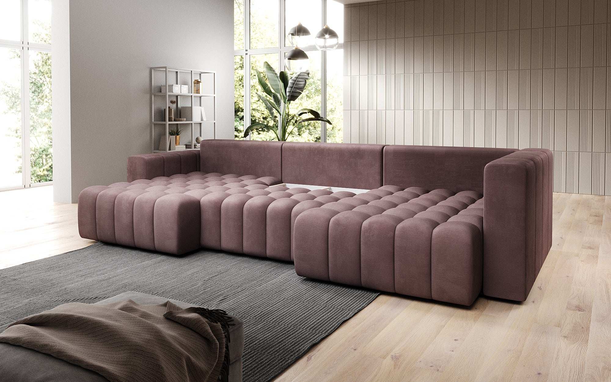 Designer Sofa Carla mat Schlofffunktioun