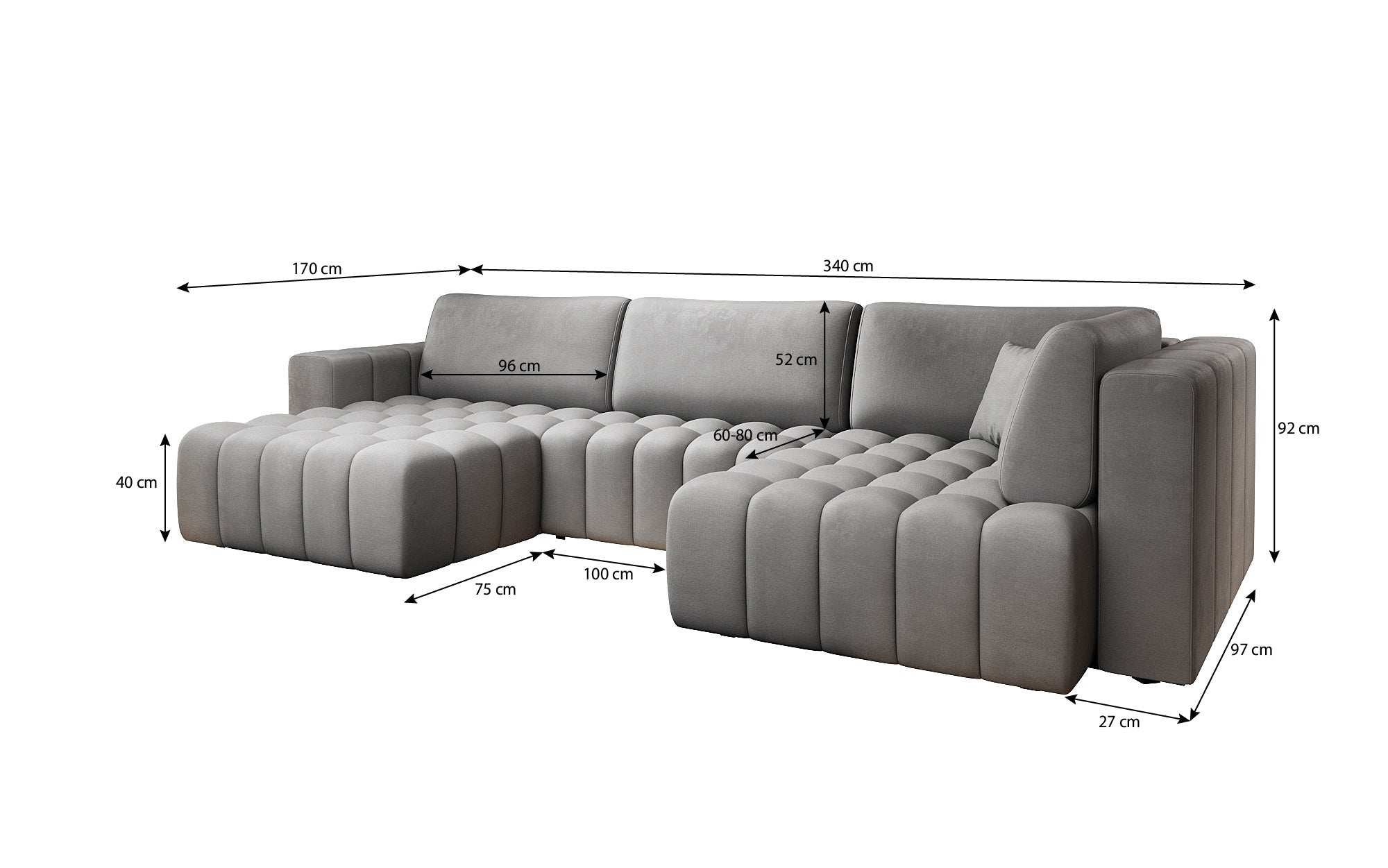 Designer Sofa Carla mat Schlofffunktioun