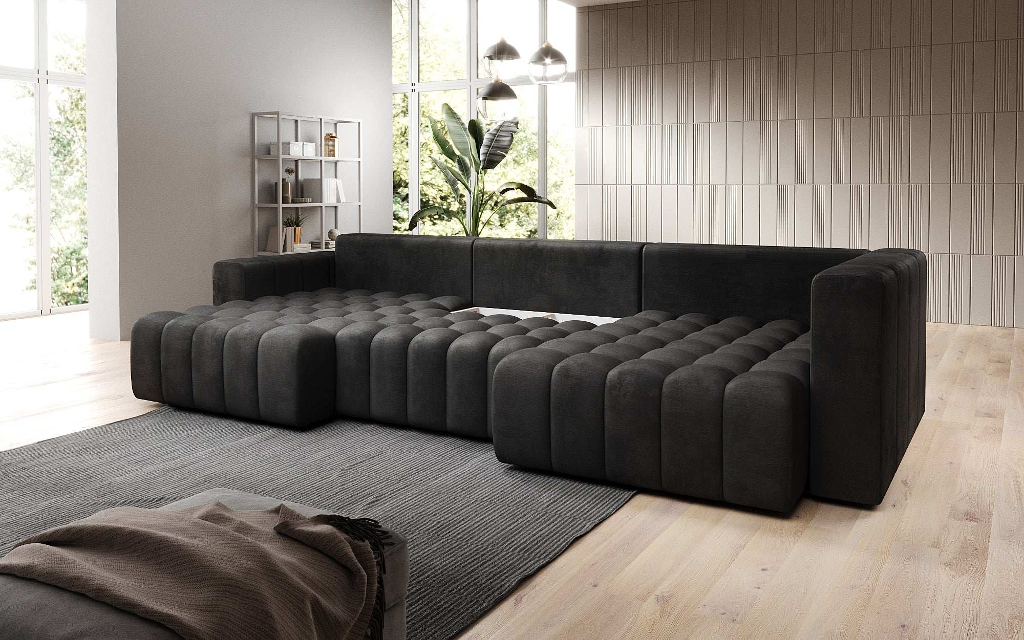 Designer Sofa Carla mat Schlofffunktioun