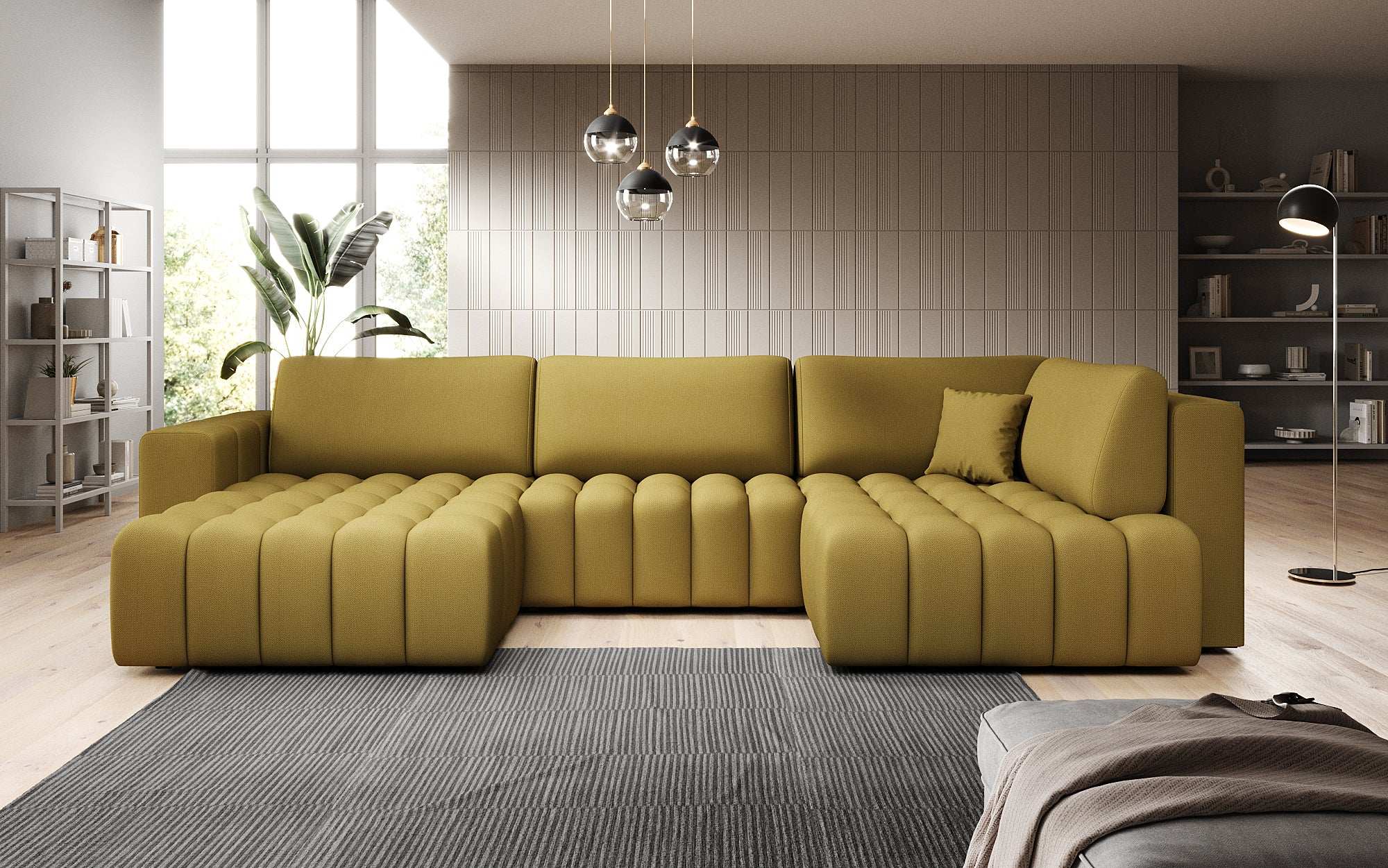 Designer Sofa Carla mat Schlofffunktioun
