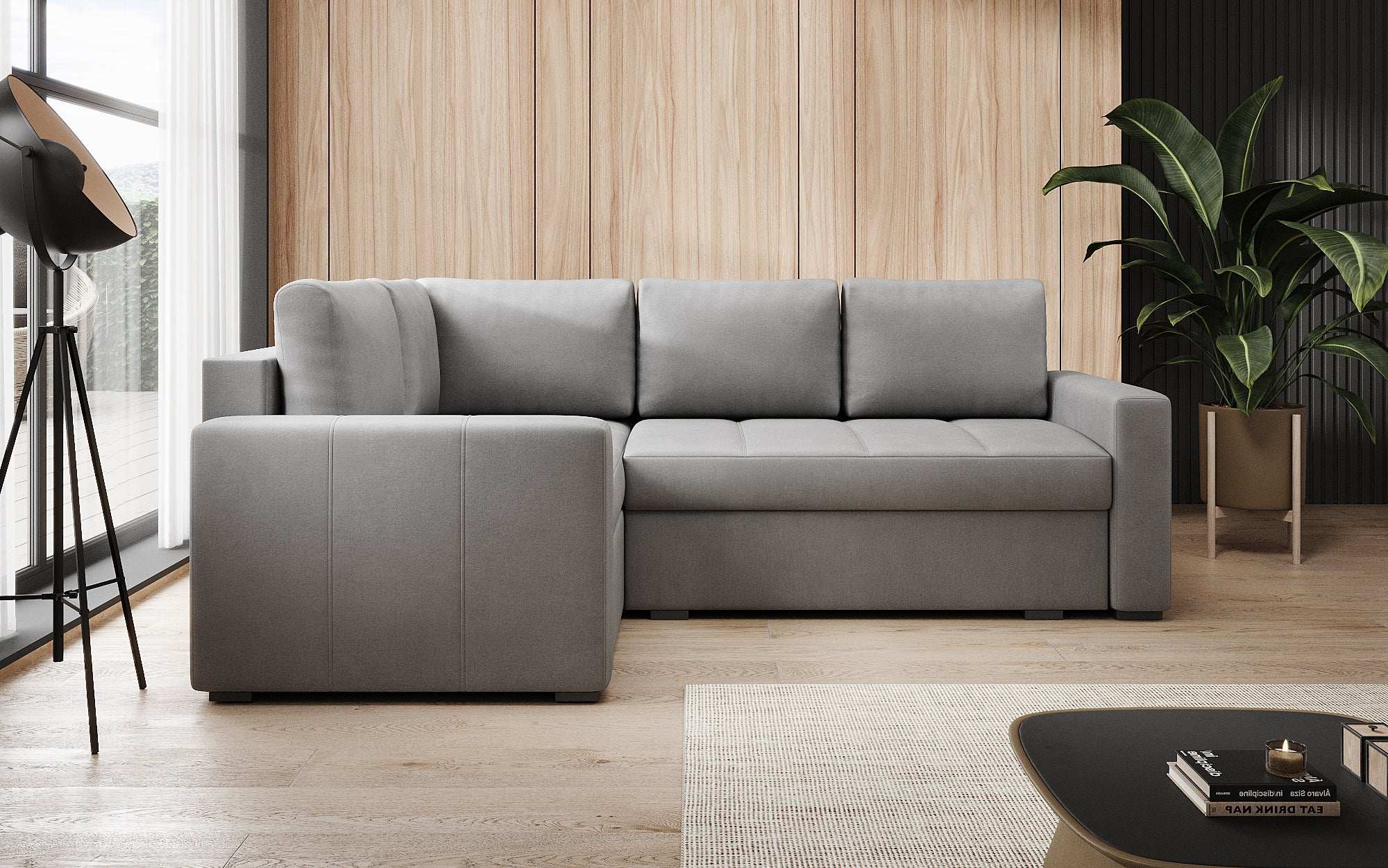 Designer Sofa Cortino mat Schlooffunktioun an Stauraum