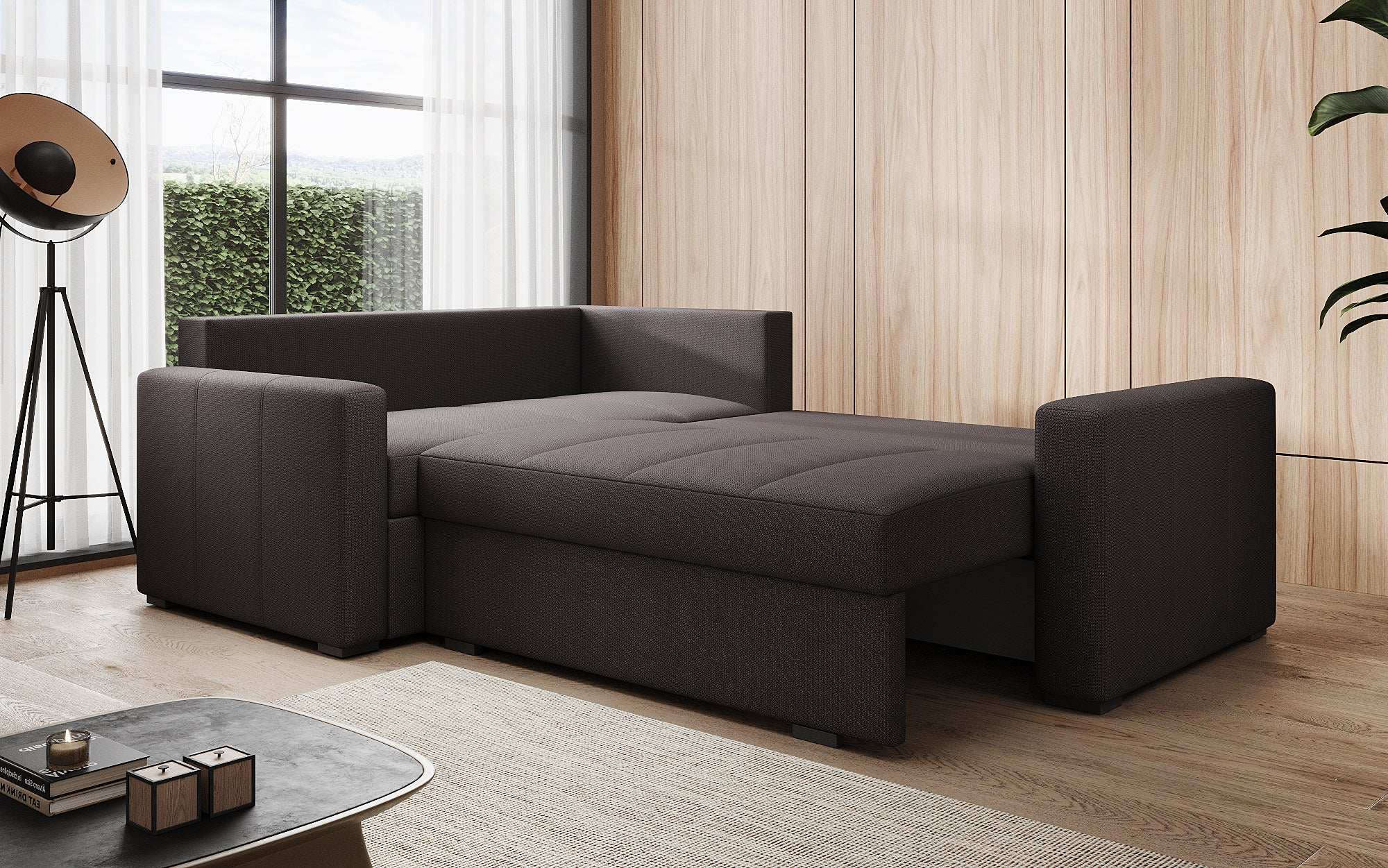 Designer Sofa Cortino mat Schlooffunktioun an Stauraum