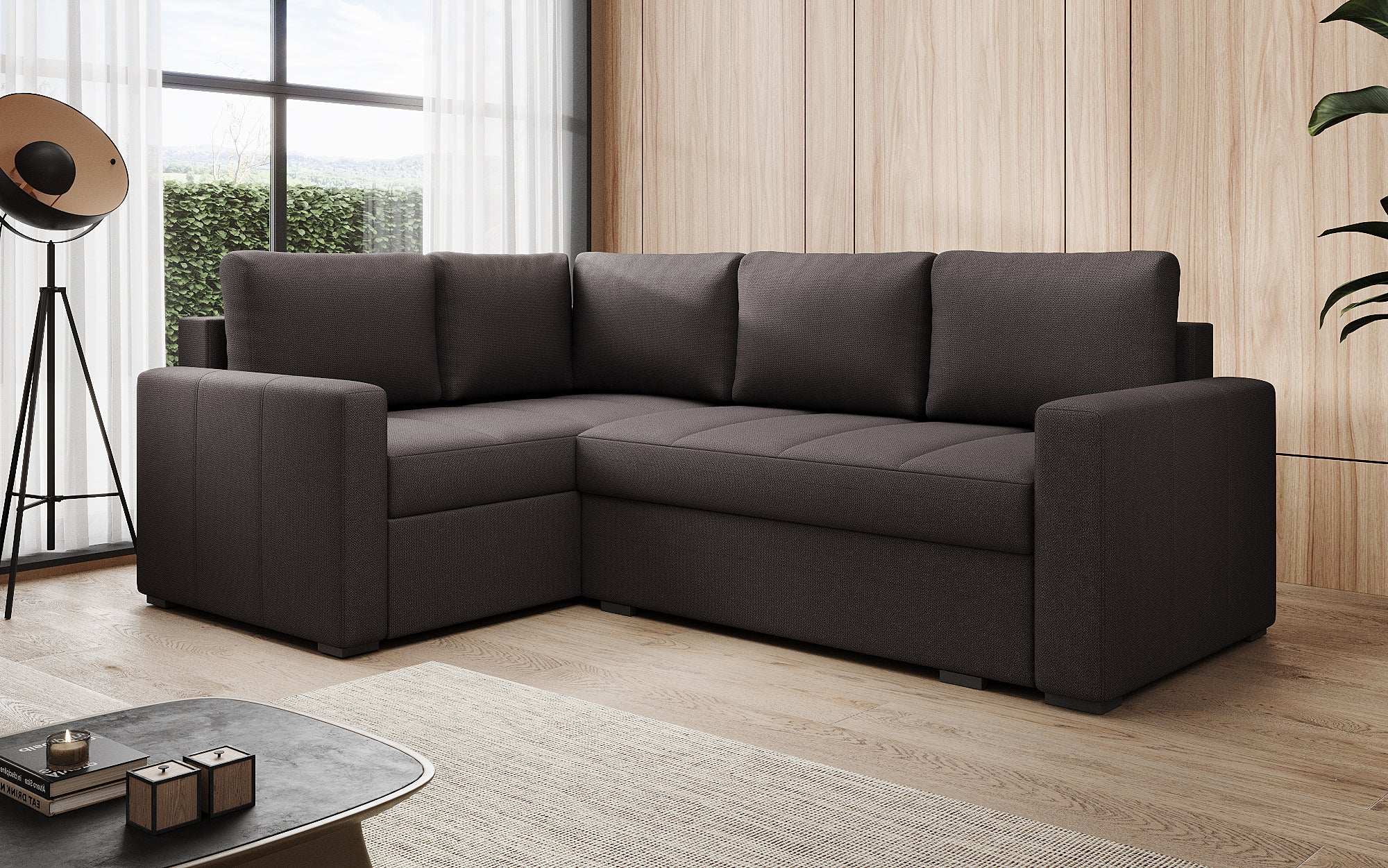 Designer Sofa Cortino mat Schlooffunktioun an Stauraum