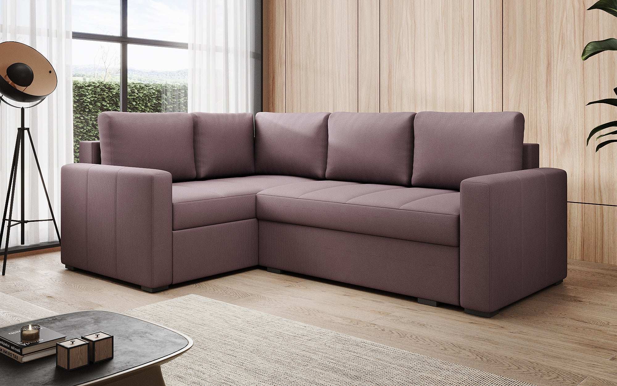 Designer Sofa Cortino mat Schlooffunktioun an Stauraum