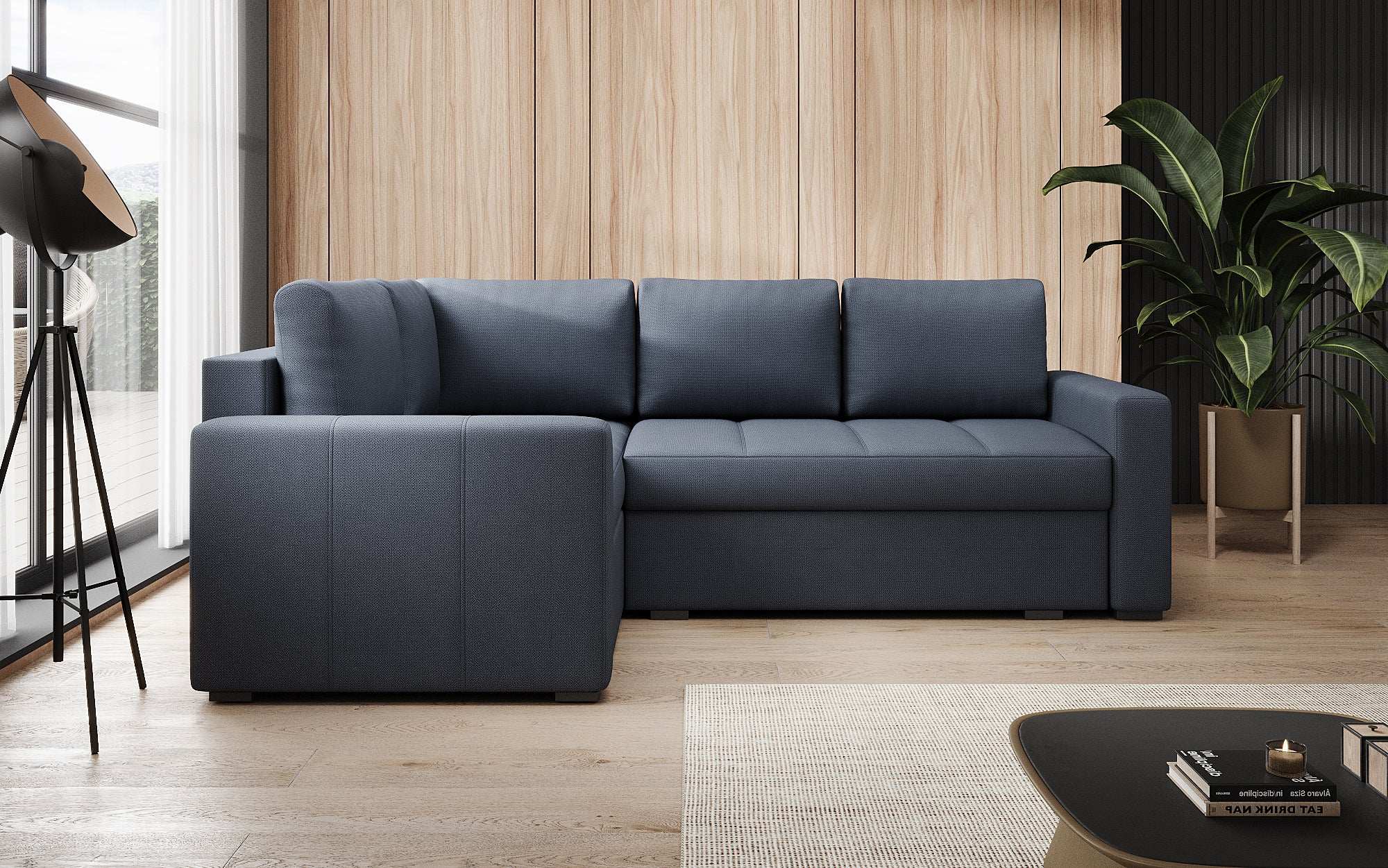 Designer Sofa Cortino mat Schlooffunktioun an Stauraum
