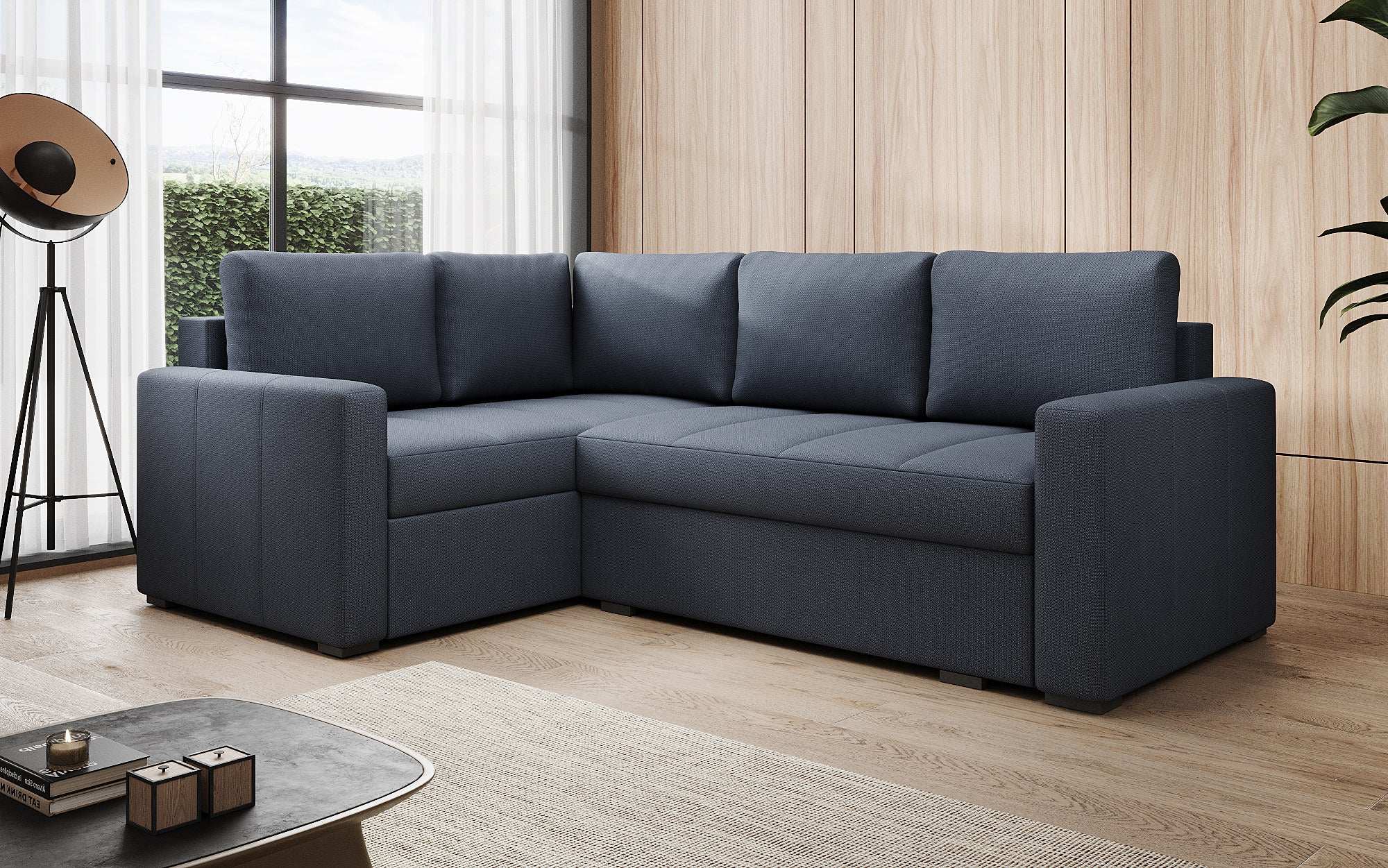 Designer Sofa Cortino mat Schlooffunktioun an Stauraum