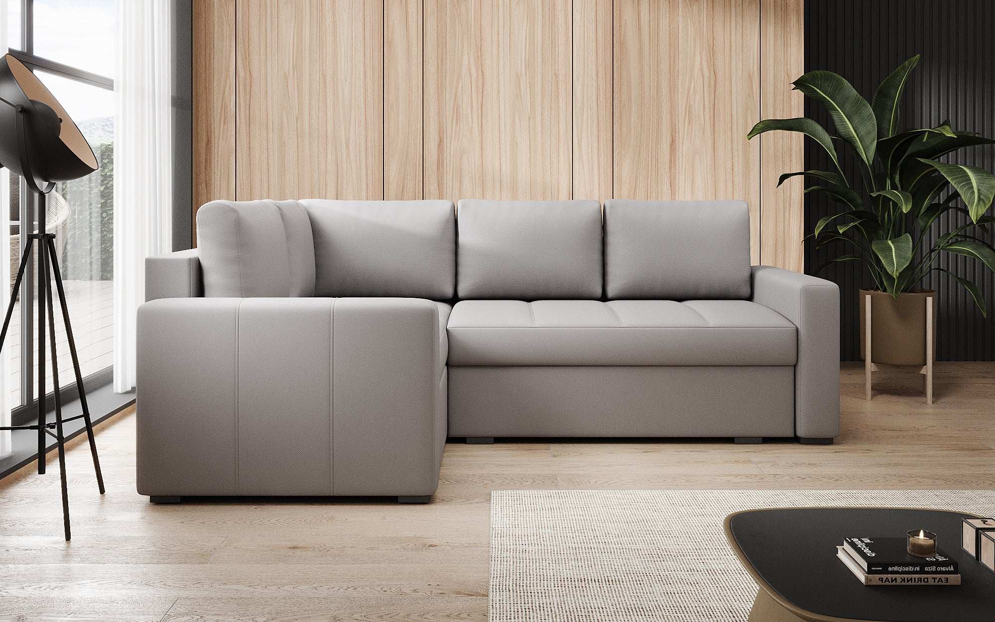 Designer Sofa Cortino mat Schlooffunktioun an Stauraum