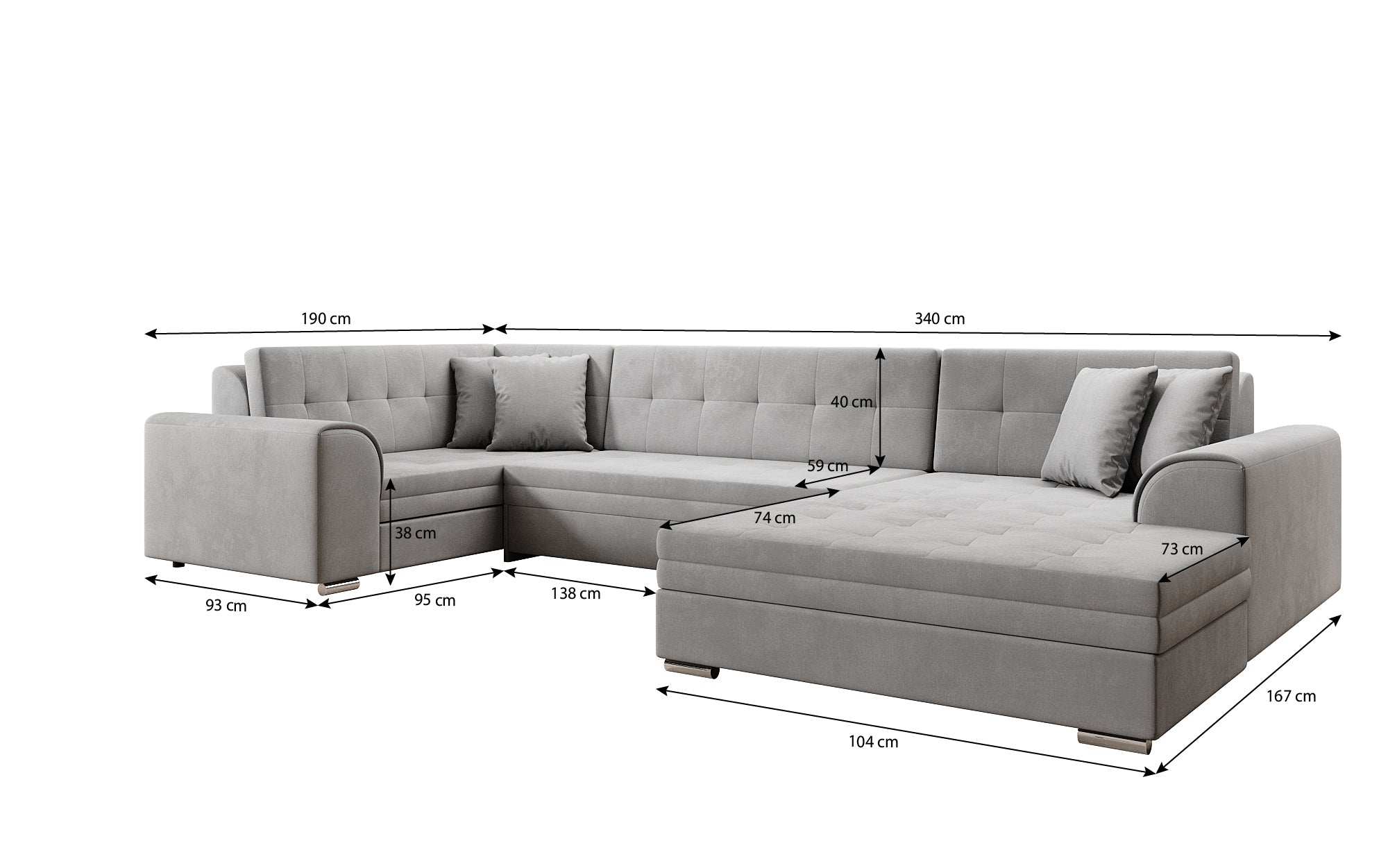 Designer Sofa Velio mit Schlaffunktion