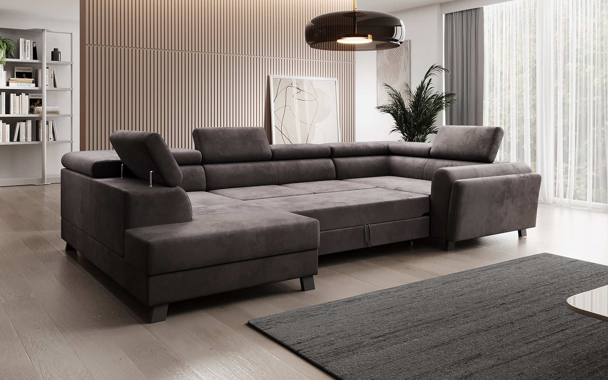 Designer Sofa Emilio mat Schlof- a Klappfunktioun