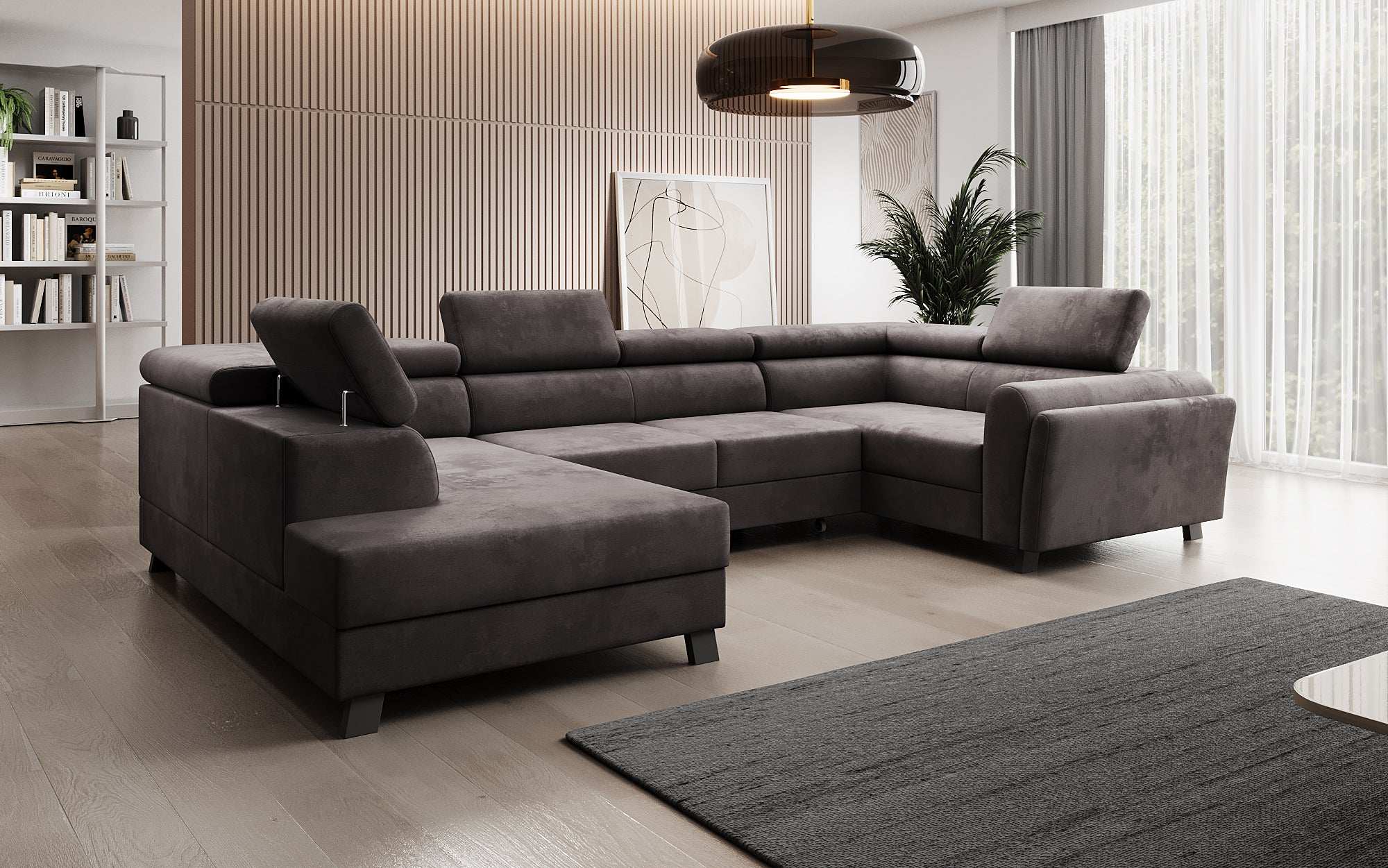 Designer Sofa Emilio mat Schlof- a Klappfunktioun