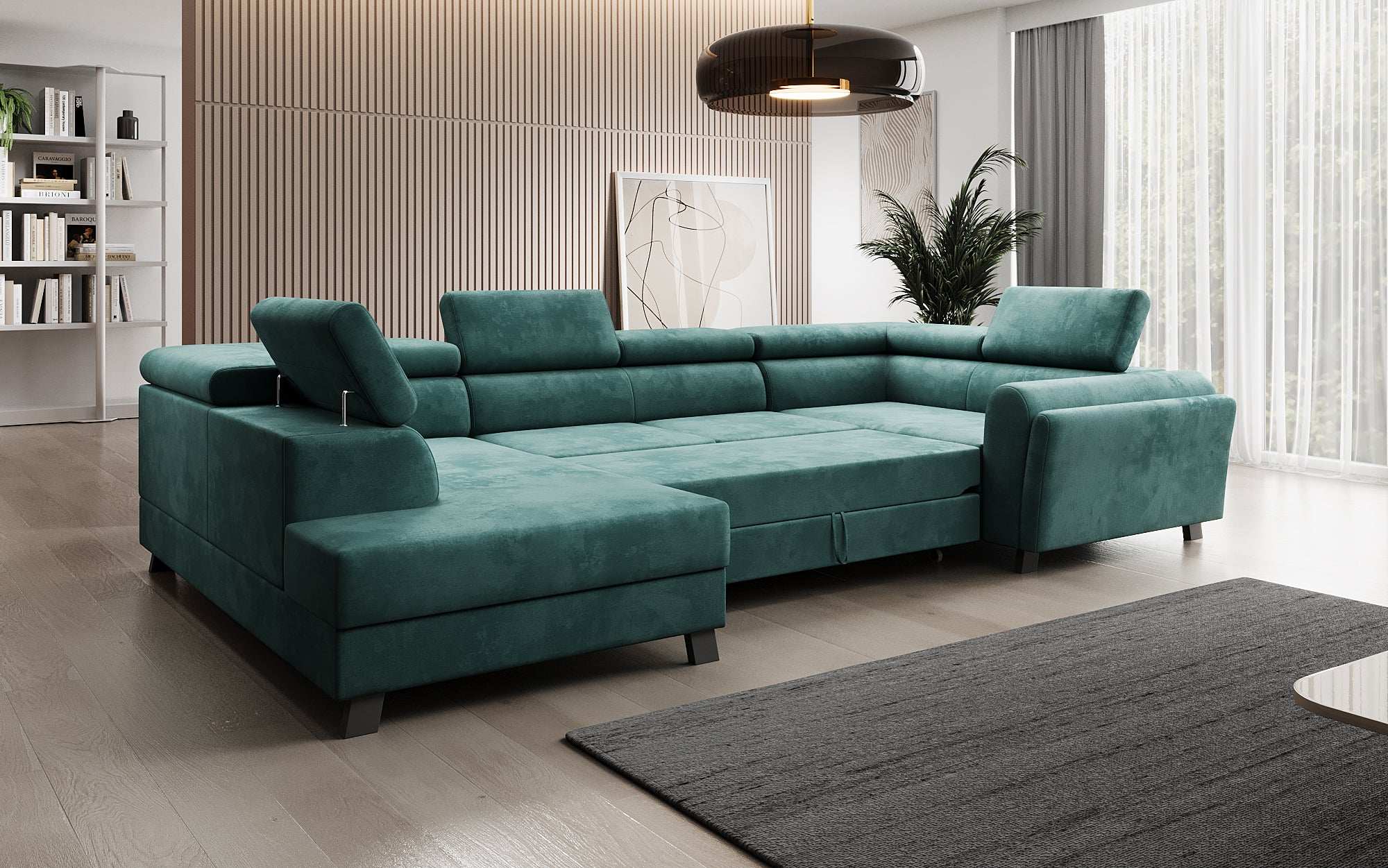 Designer Sofa Emilio mat Schlof- a Klappfunktioun