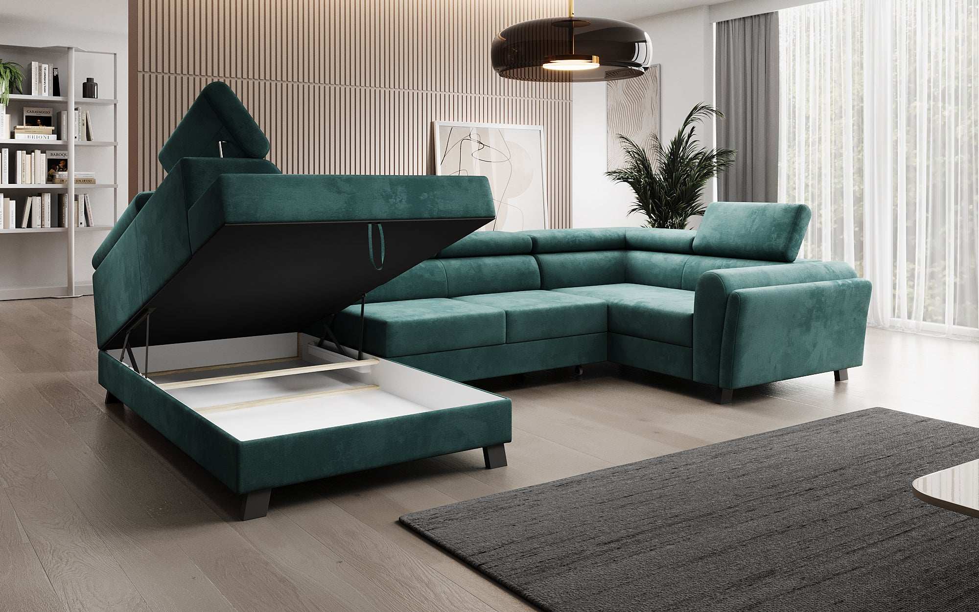 Designer Sofa Emilio mat Schlof- a Klappfunktioun