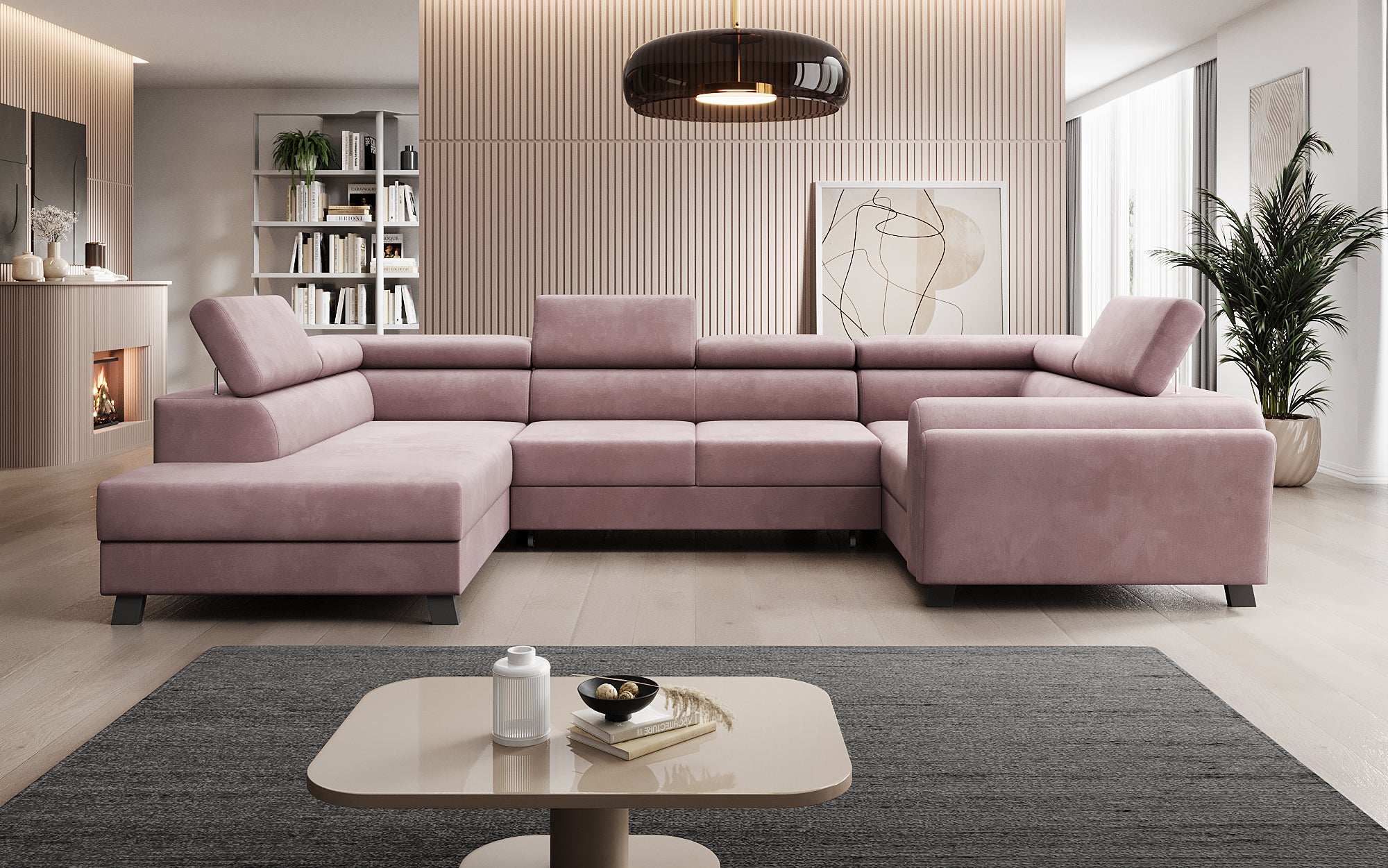 Designer Sofa Emilio mat Schlof- a Klappfunktioun