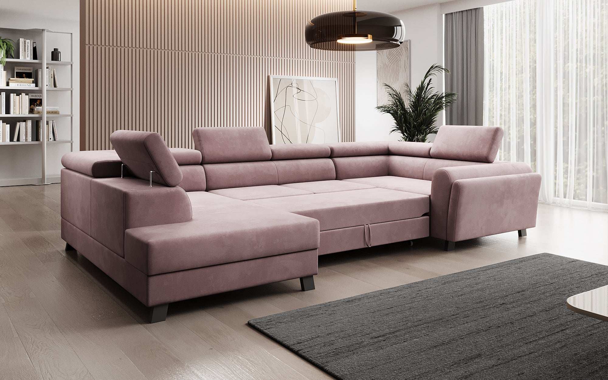 Designer Sofa Emilio mat Schlof- a Klappfunktioun