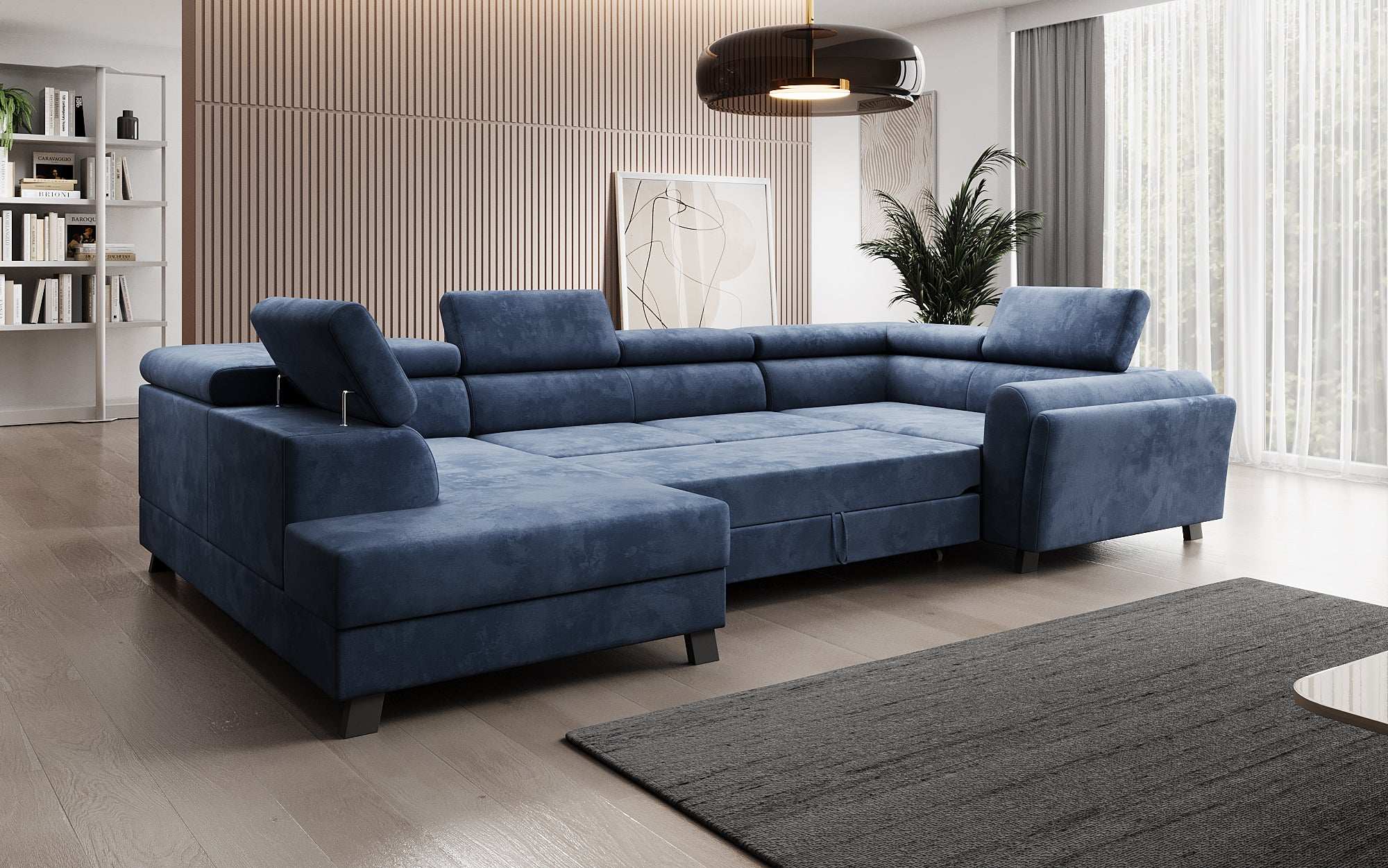 Designer Sofa Emilio mat Schlof- a Klappfunktioun