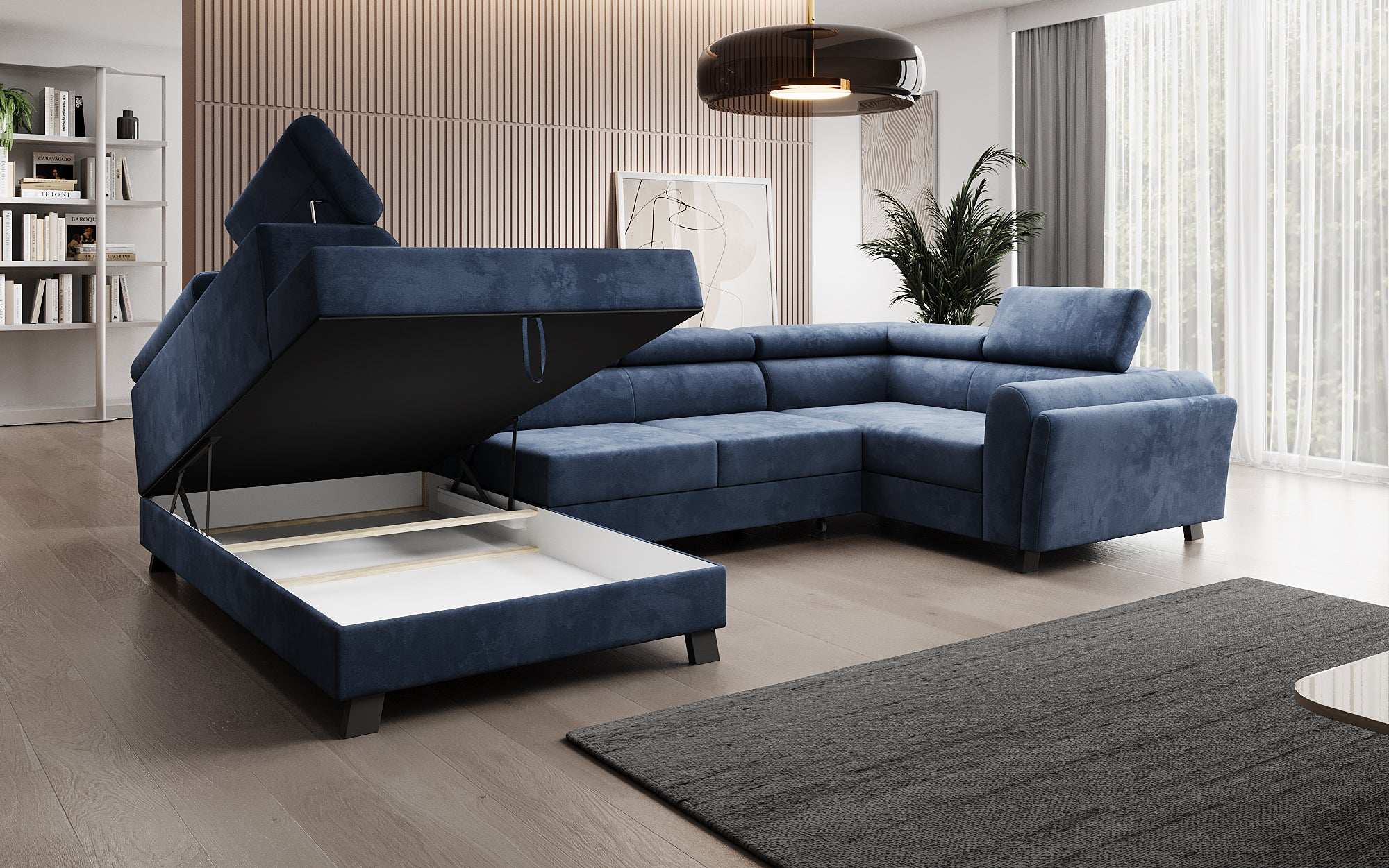 Designer Sofa Emilio mat Schlof- a Klappfunktioun